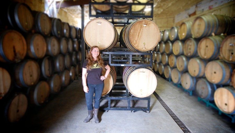 Brewer Averie Swanson in the Cask Room